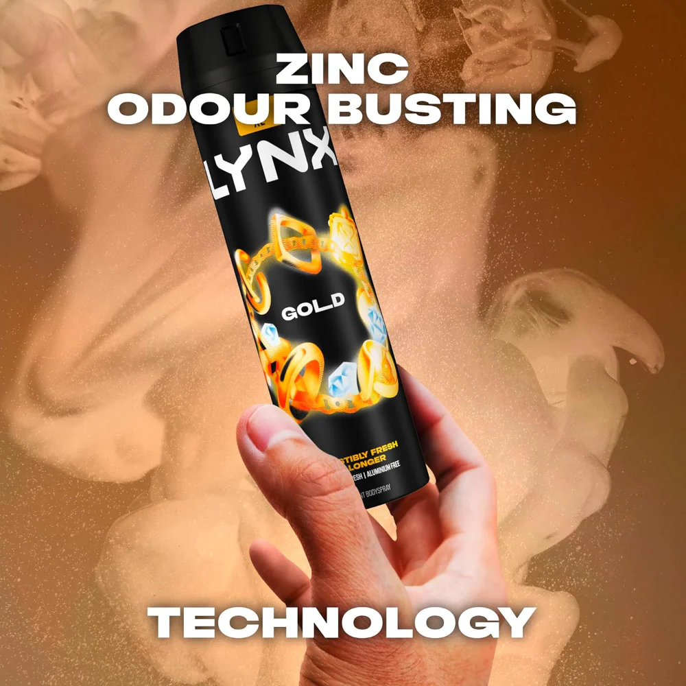 Lynx XXL Gold 48h Oudwood & Fresh Vanilla Deodorant Body Spray 250ml - Image 3