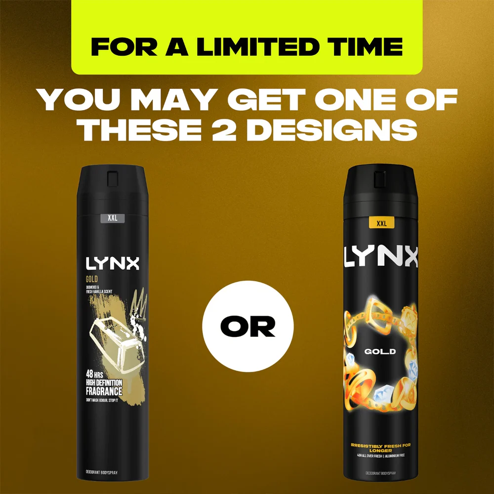 Lynx XXL Gold 48h Oudwood & Fresh Vanilla Deodorant Body Spray 250ml - Image 4