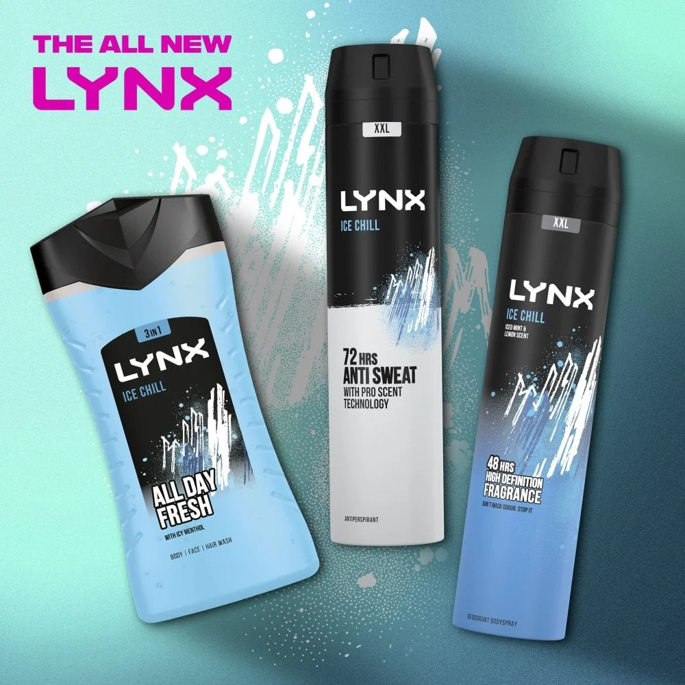 Lynx XXL Ice Chill 48h Iced Mint & Lemon Deodorant Body Spray 250ml - Image 3