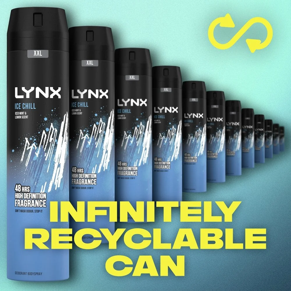 Lynx XXL Ice Chill 48h Iced Mint & Lemon Deodorant Body Spray 250ml - Image 9