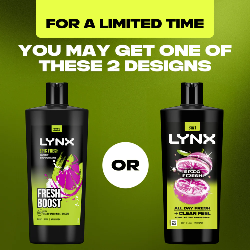 Lynx XXXL 3 In 1 Epic Fresh Shower Gel 700ml - Image 4