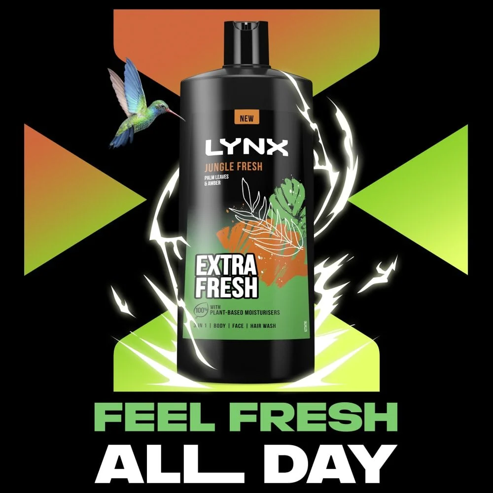 Lynx XXXL 3 In 1 Jungle Fresh Shower Gel 700ml - Image 7