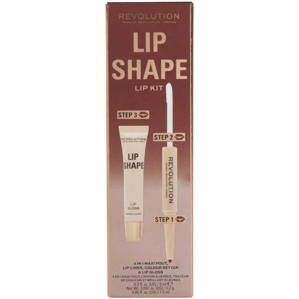Makeup Revolution 3 In 1 Maxi Pout Lip Liner, Colour Setter & Lip Gloss Lip Shape Kit - Image 2