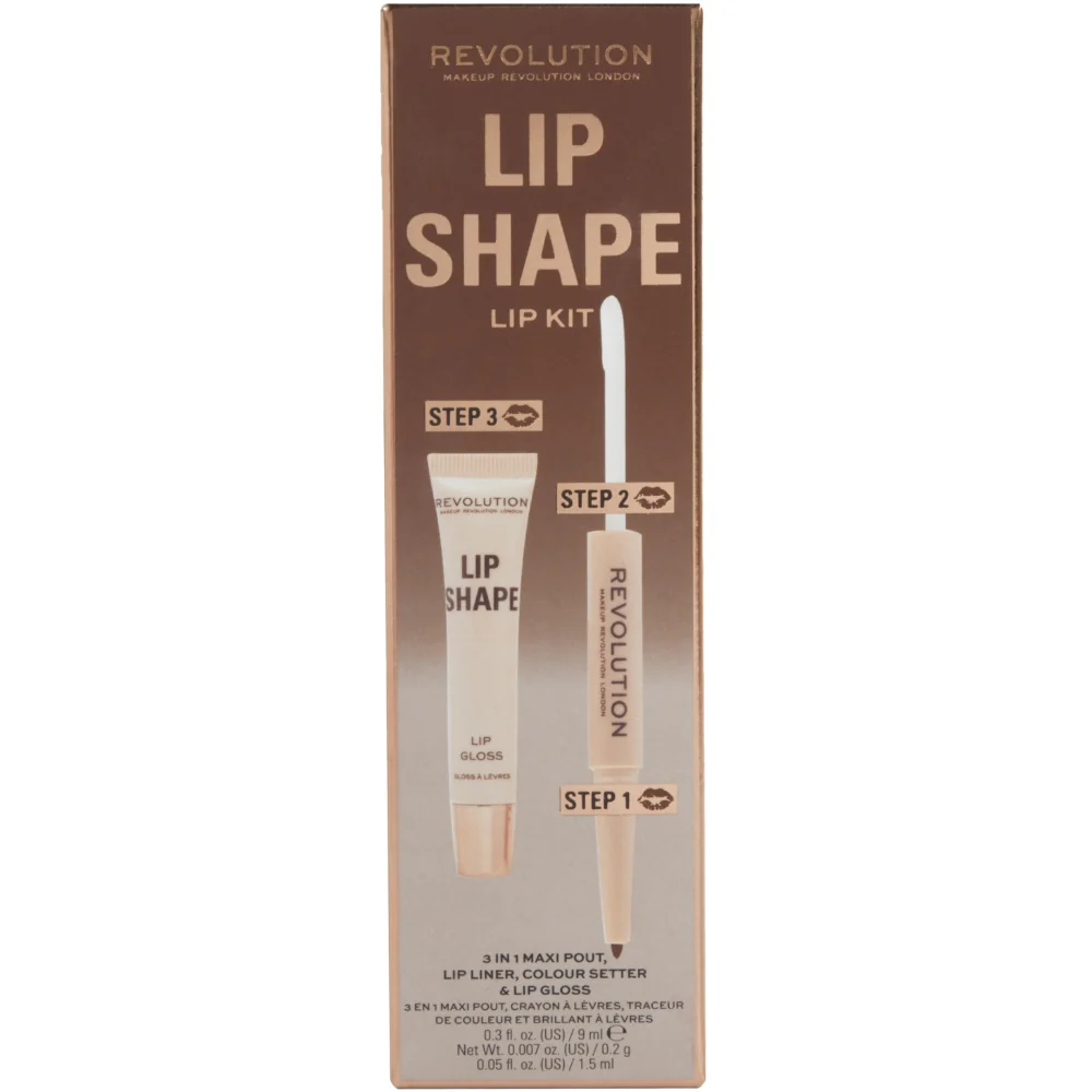 Makeup Revolution 3 In 1 Maxi Pout Lip Liner, Colour Setter & Lip Gloss Lip Shape Kit - Image 3