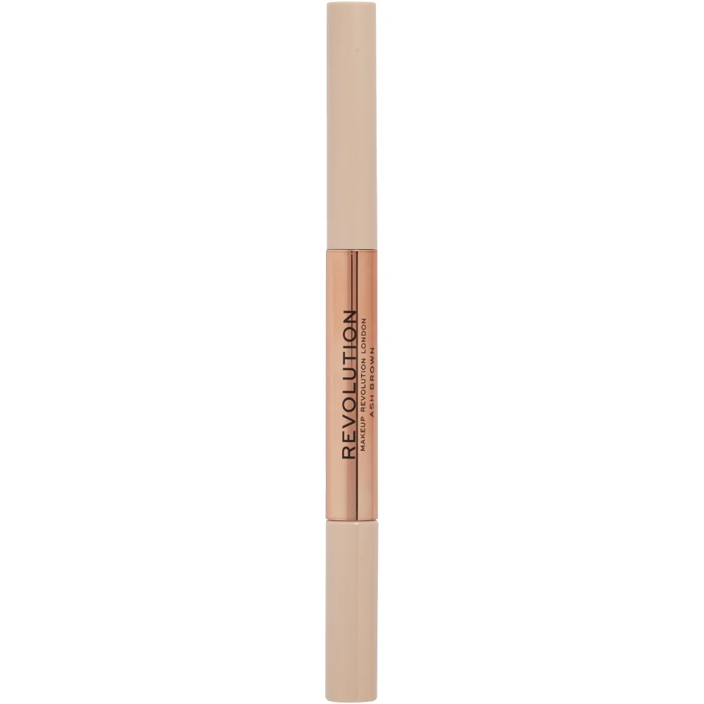 Makeup Revolution Fluffy Brow 2-In-1 Blade Pencil & Clear Brow Gel Duo - Image 2