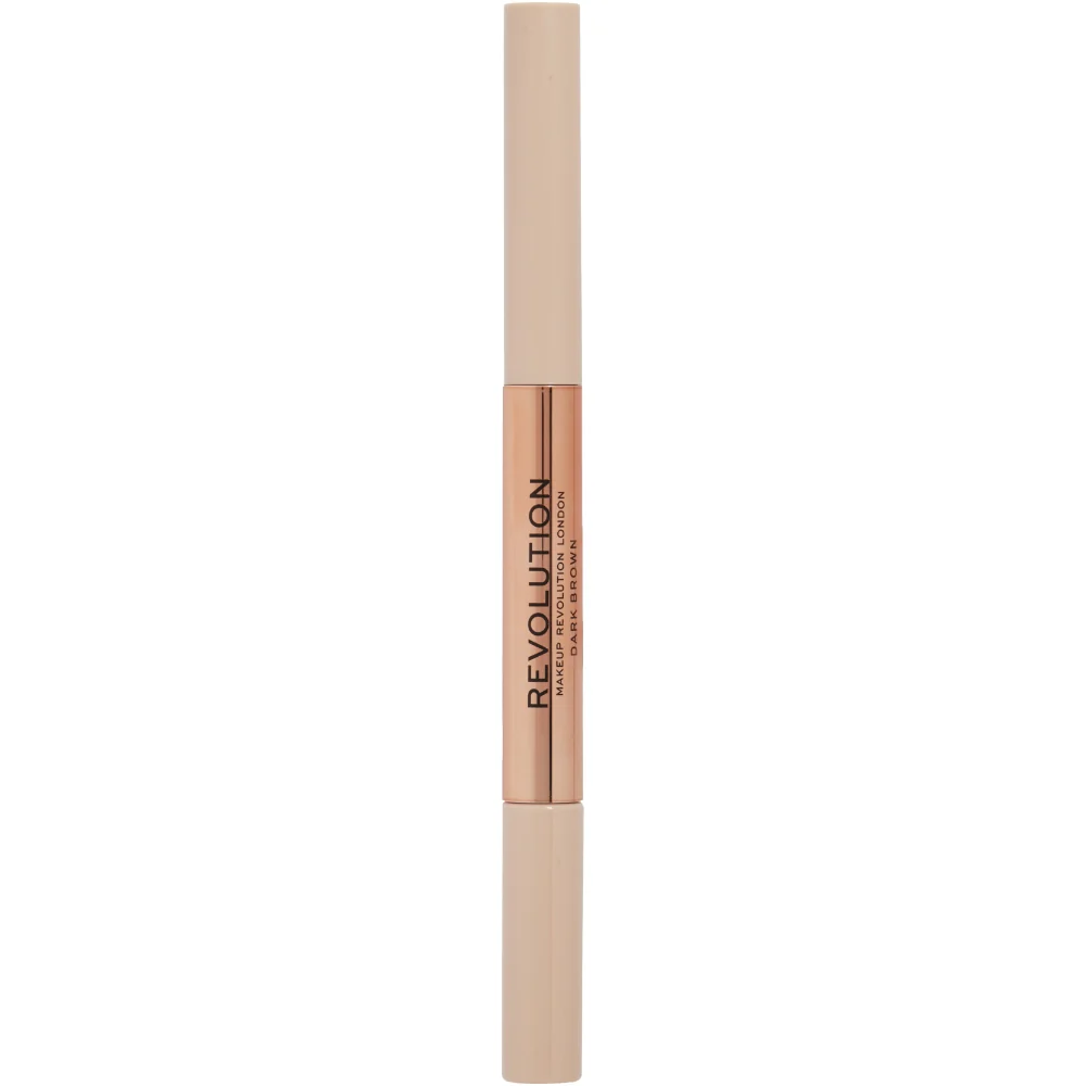 Makeup Revolution Fluffy Brow 2-In-1 Blade Pencil & Clear Brow Gel Duo - Image 4