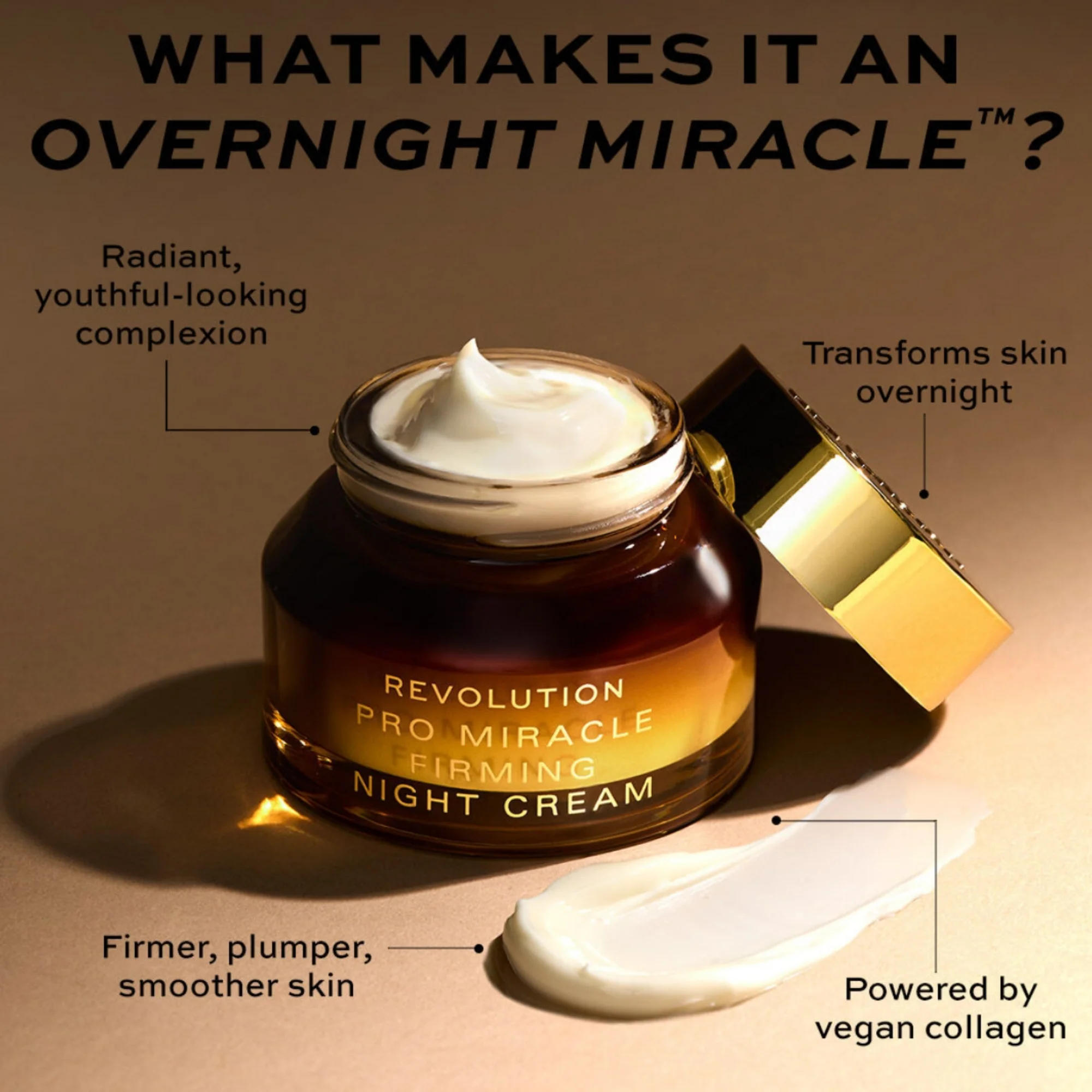 Makeup Revolution Pro Miracle Firming Vegan Night Cream 50ml - Image 4