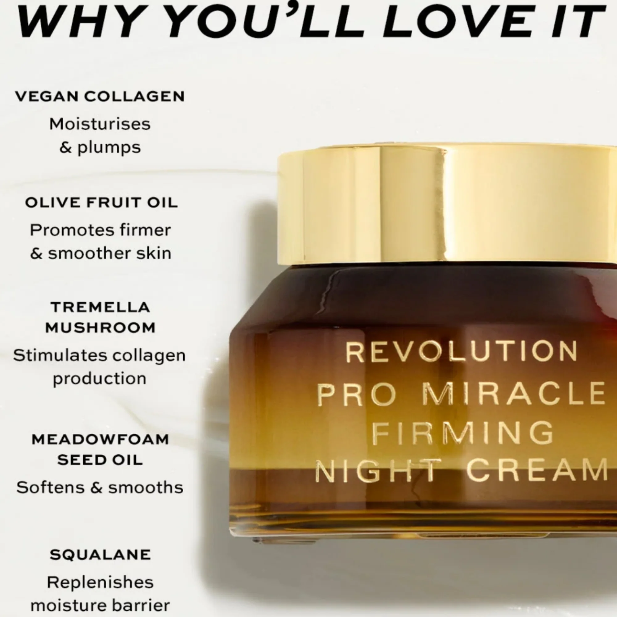 Makeup Revolution Pro Miracle Firming Vegan Night Cream 50ml - Image 5