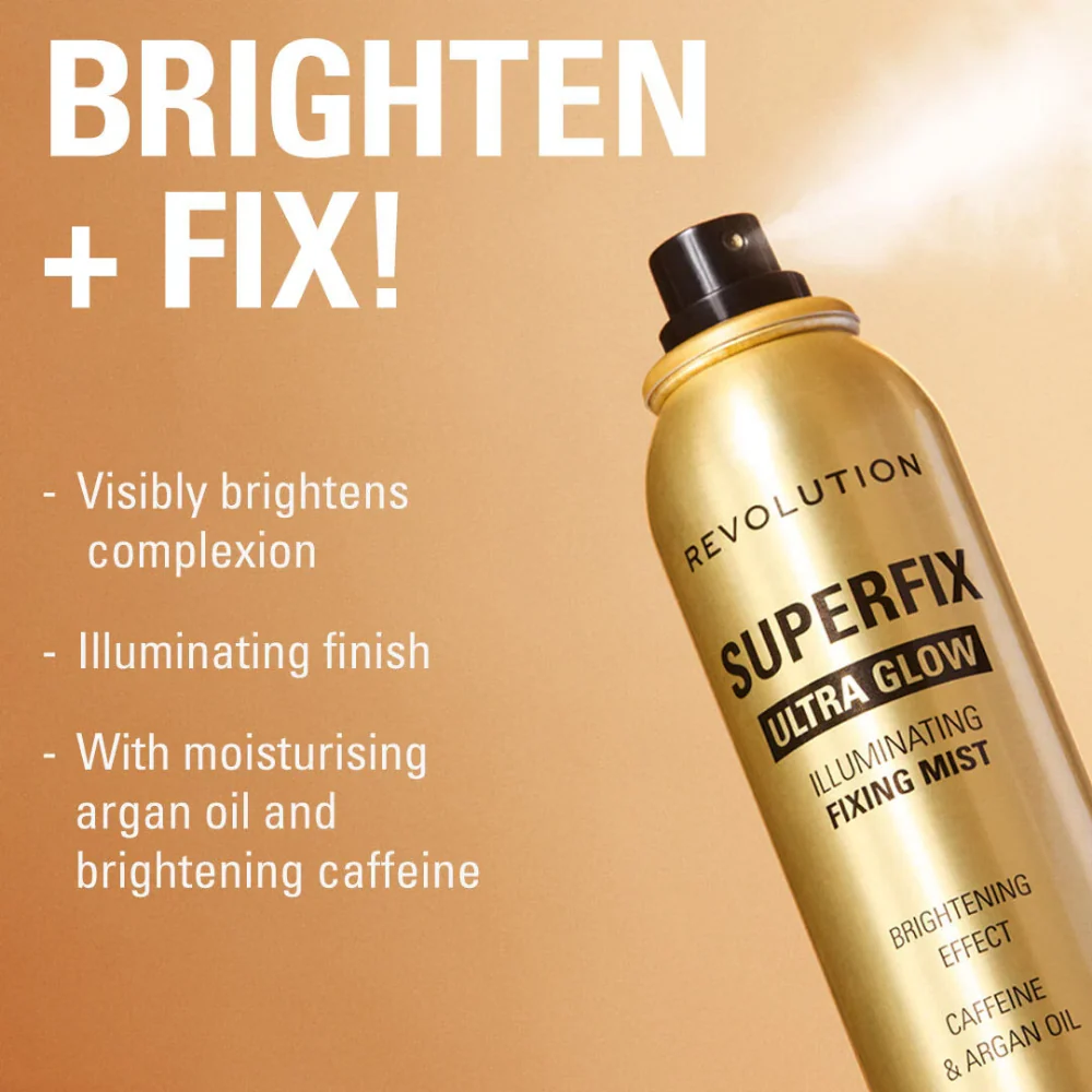 Makeup Revolution Superfix Ultra Glow Illuminating Fixing Mist 150ml - Image 3