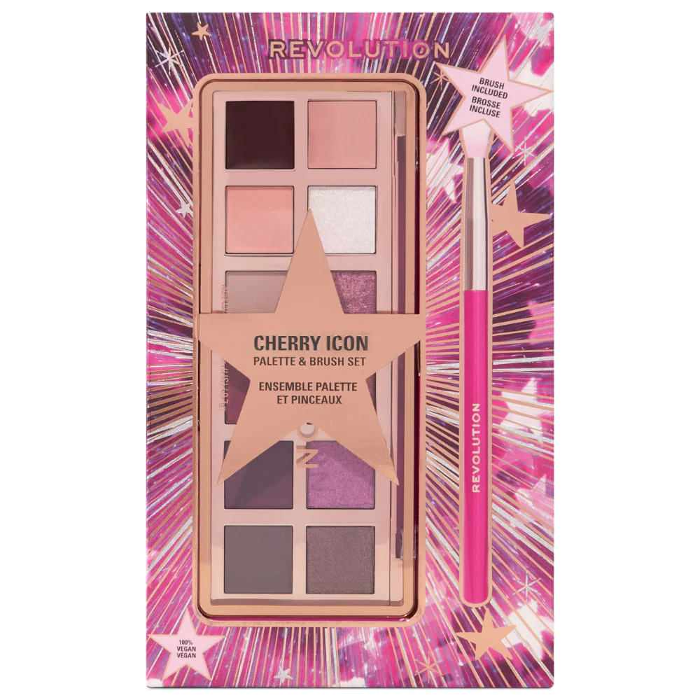 Makeup Revolution The Cherry Icon Eyeshadow Palette & Brush Gift Set - Image 2