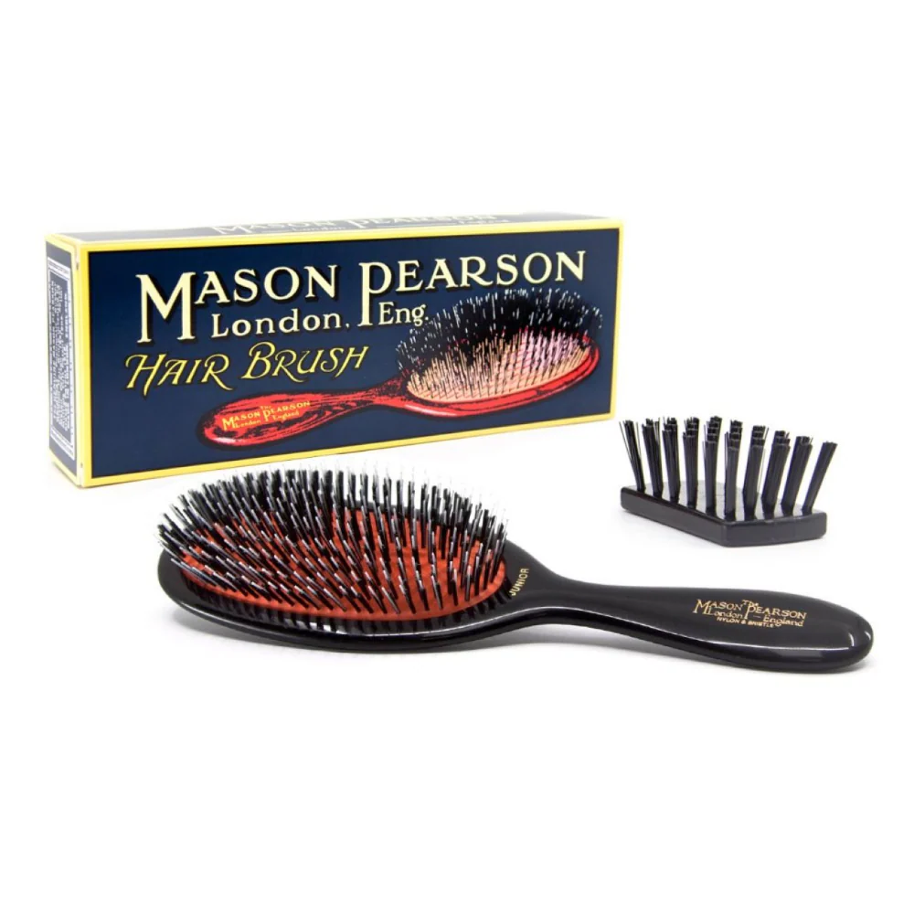 Mason Pearson Junior Bristle & Nylon Hairbrush Dark Ruby BN2 - Image 4