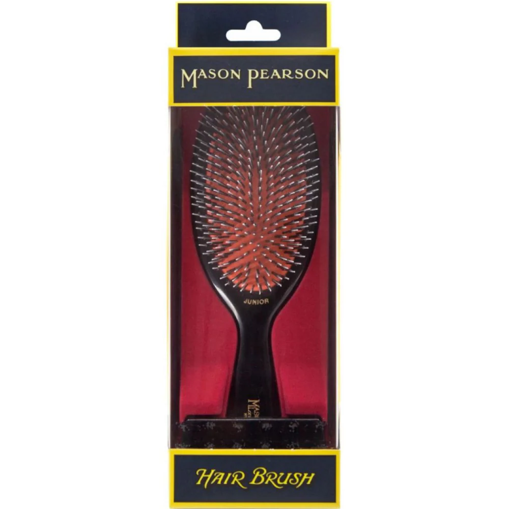 Mason Pearson Junior Bristle & Nylon Hairbrush Dark Ruby BN2 - Image 5