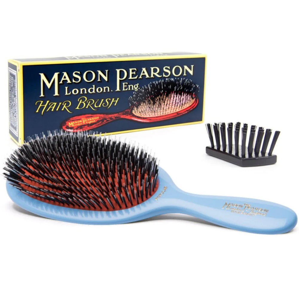 Mason Pearson Pocket Boar Bristle Hairbrush Blue B4 - Image 3