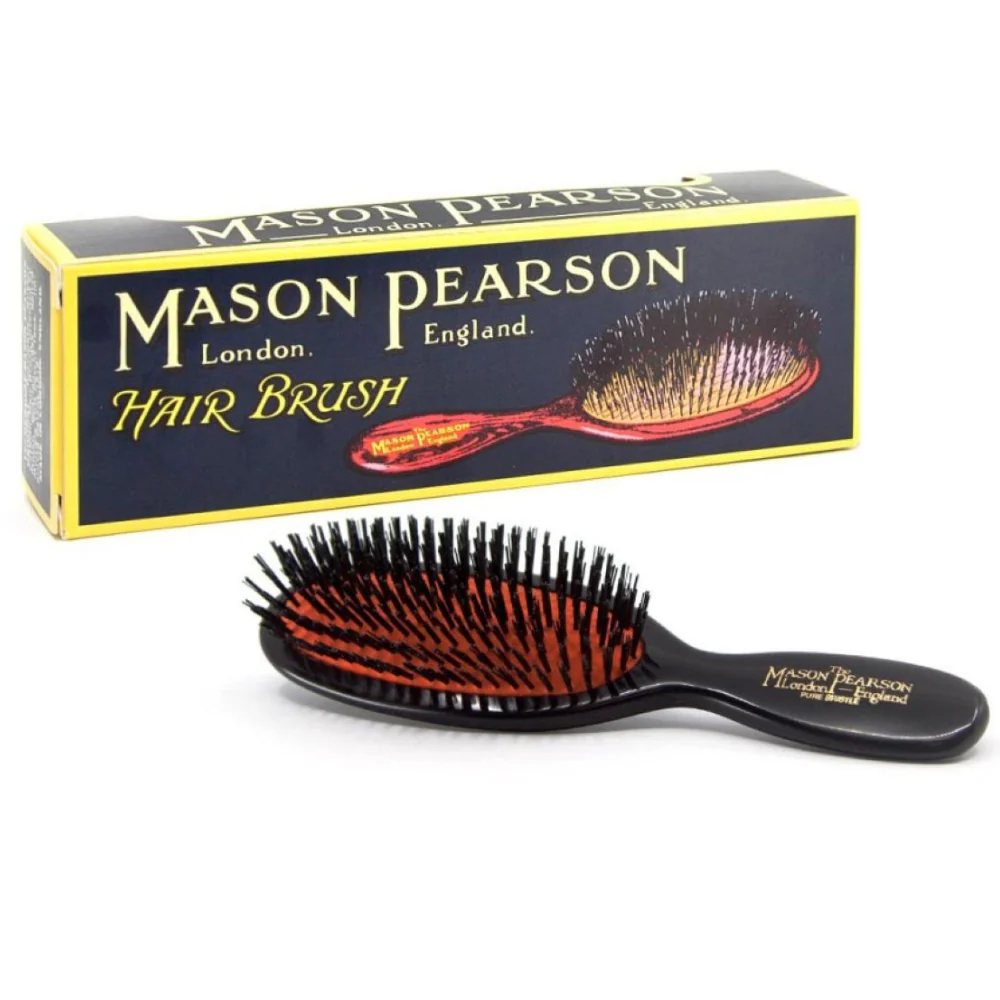 Mason Pearson Pocket Boar Bristle Hairbrush Dark Ruby B4 - Image 3