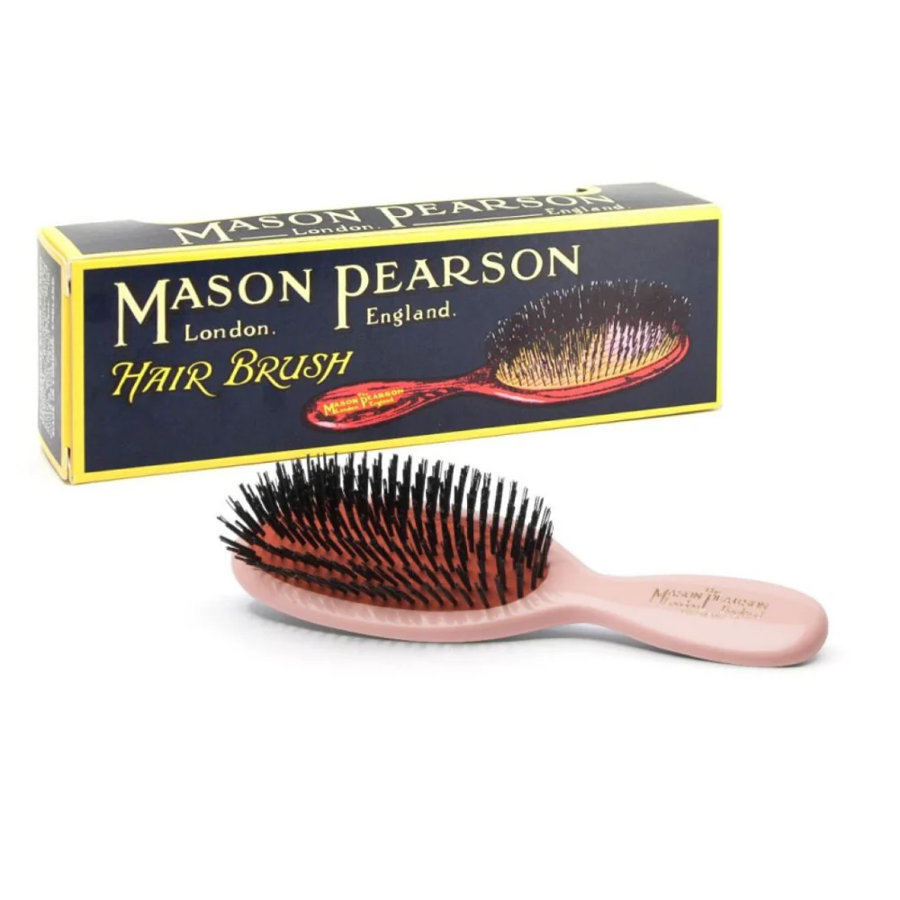 Mason Pearson Pocket Boar Bristle Hairbrush Pink B4 - Image 3
