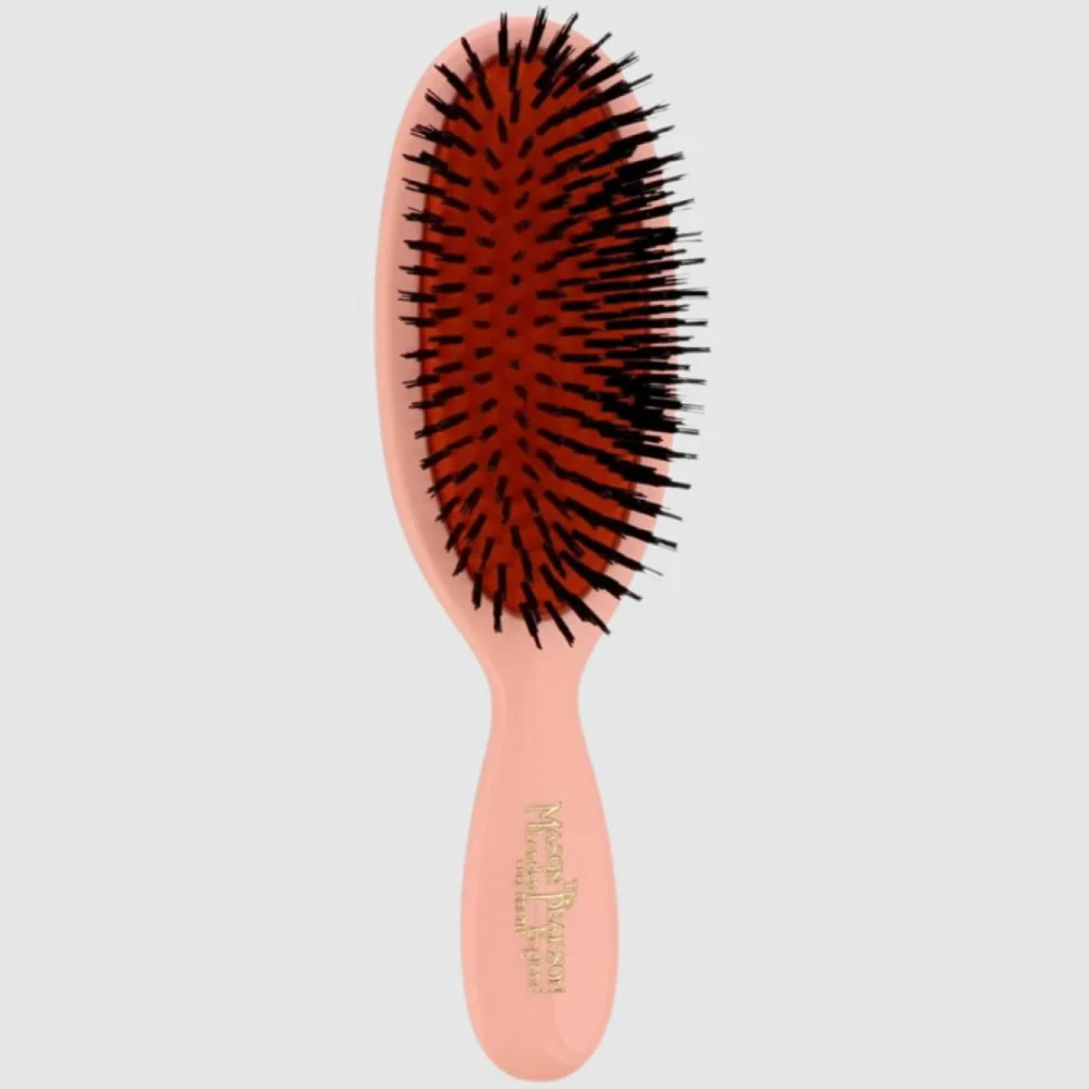 Mason Pearson Pocket Boar Bristle Hairbrush Pink B4 - Image 4