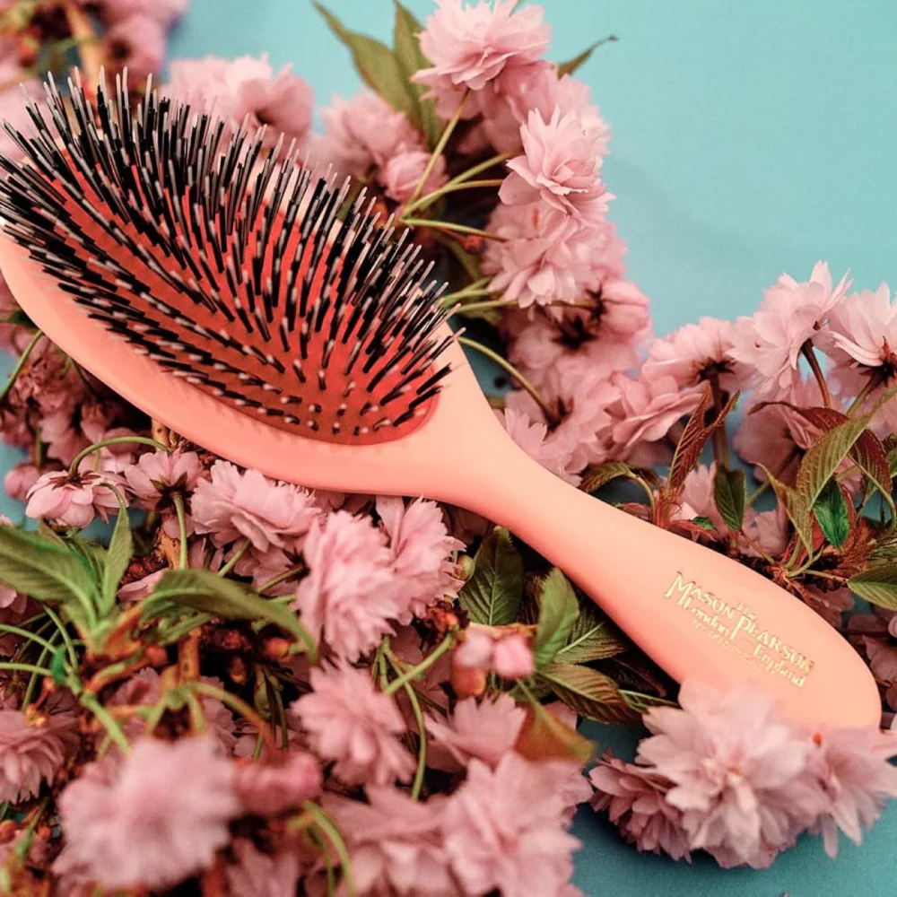 Mason Pearson Pocket Bristle & Nylon Hairbrush Pink BN4 - Image 3