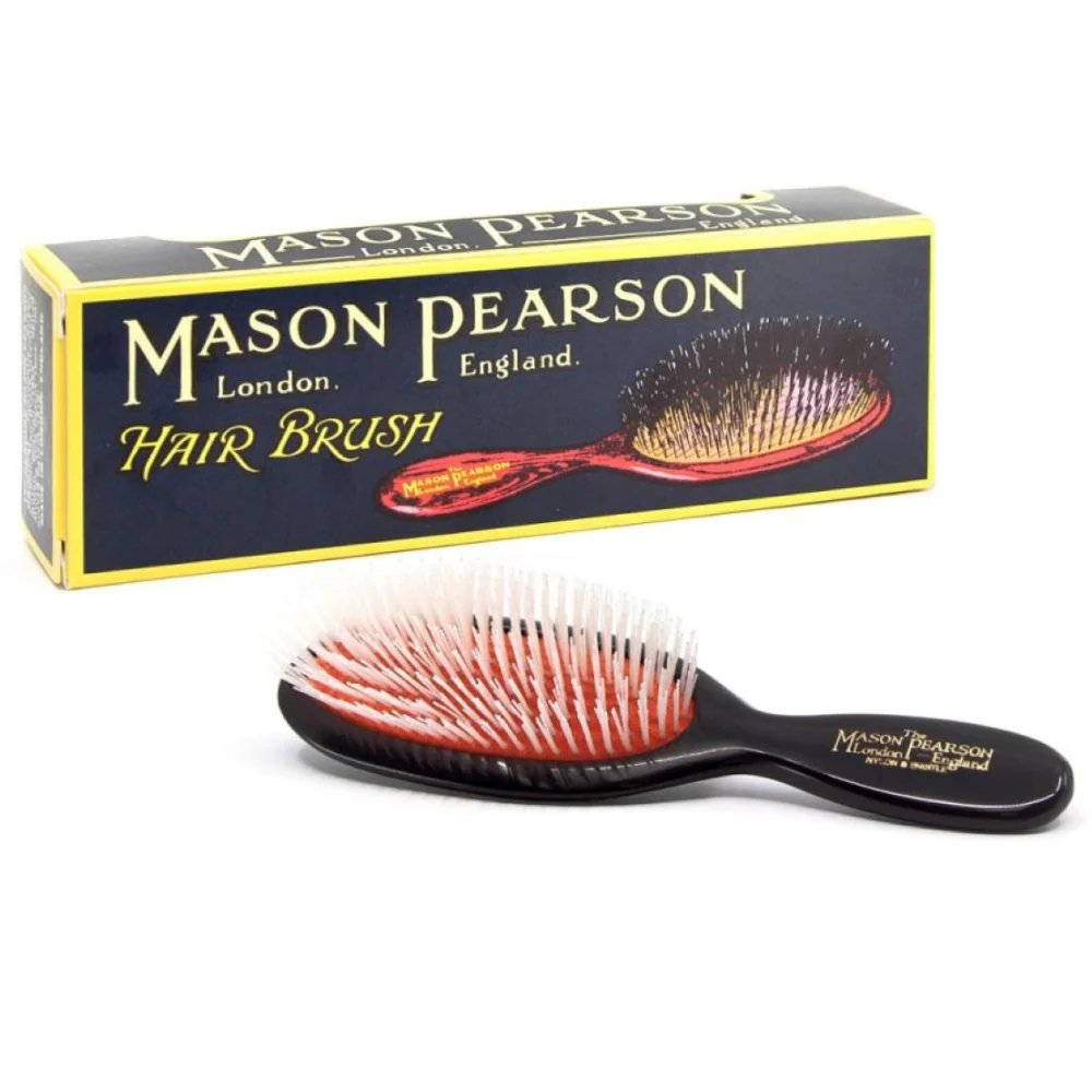 Mason Pearson Pocket Nylon Hairbrush Dark Ruby N4 - Image 3