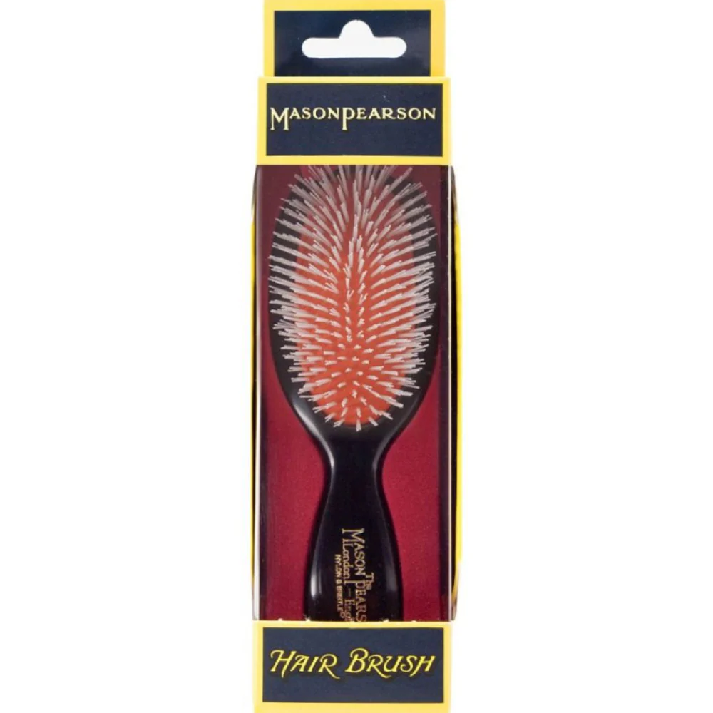 Mason Pearson Pocket Nylon Hairbrush Dark Ruby N4 - Image 5