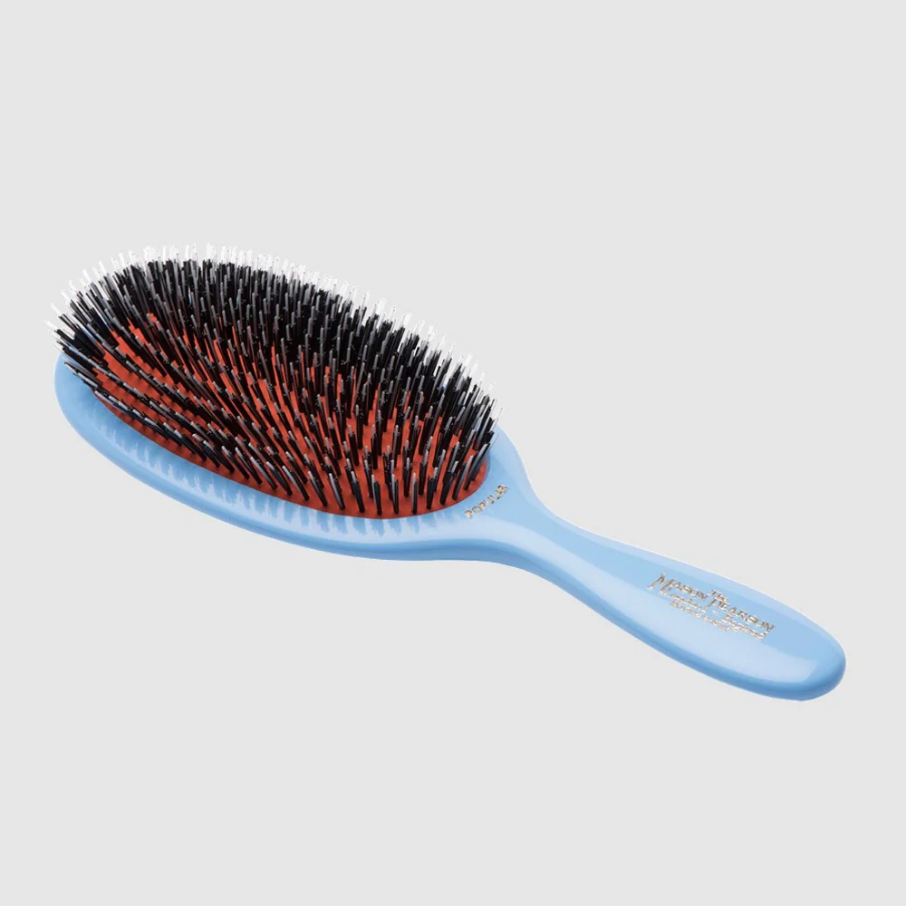 Mason Pearson Popular Bristle & Nylon Hairbrush Blue BN1 - Image 2