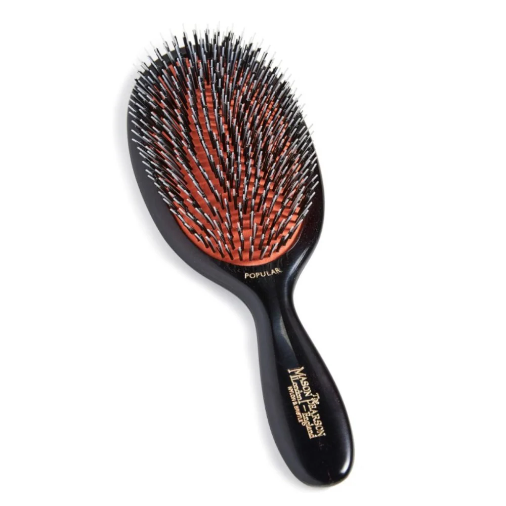 Mason Pearson Popular Bristle & Nylon Hairbrush Dark Ruby BN1 - Image 3