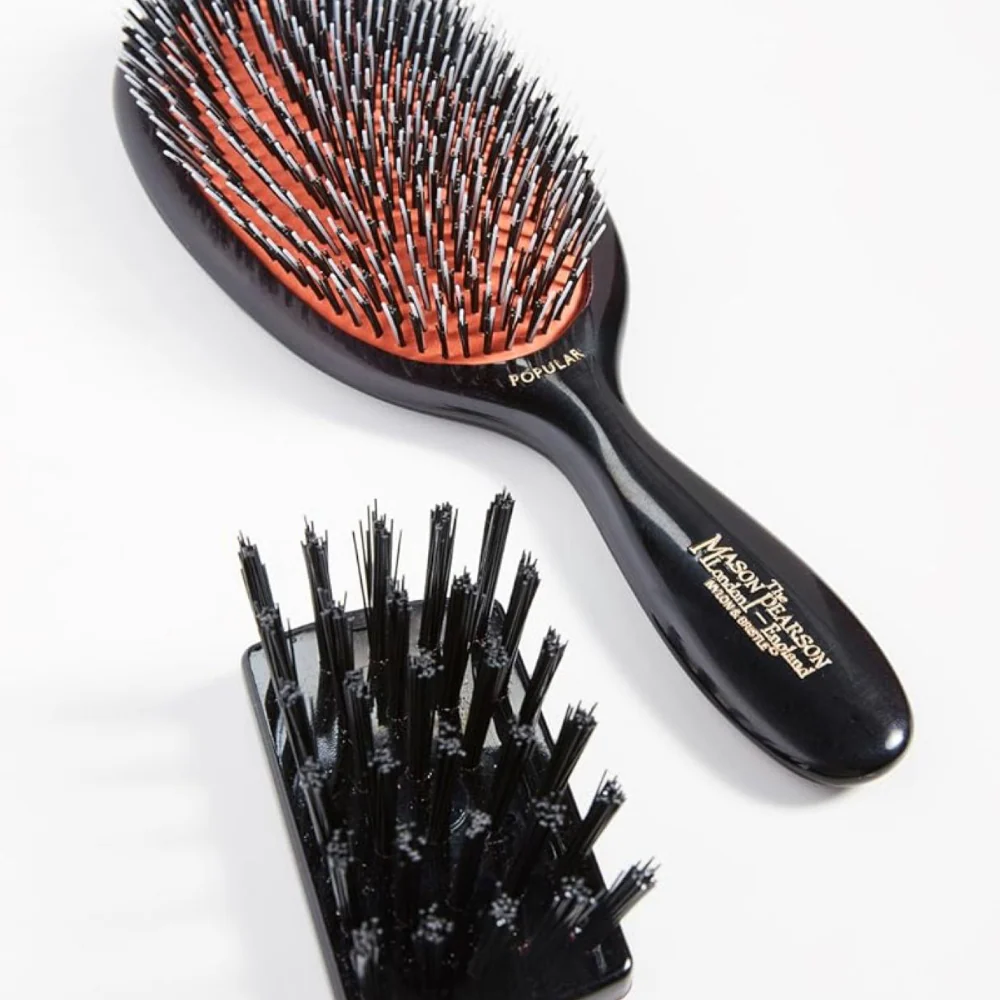 Mason Pearson Popular Bristle & Nylon Hairbrush Dark Ruby BN1 - Image 5