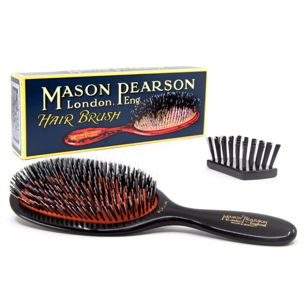 Mason Pearson Popular Bristle & Nylon Hairbrush Dark Ruby BN1 - Image 6