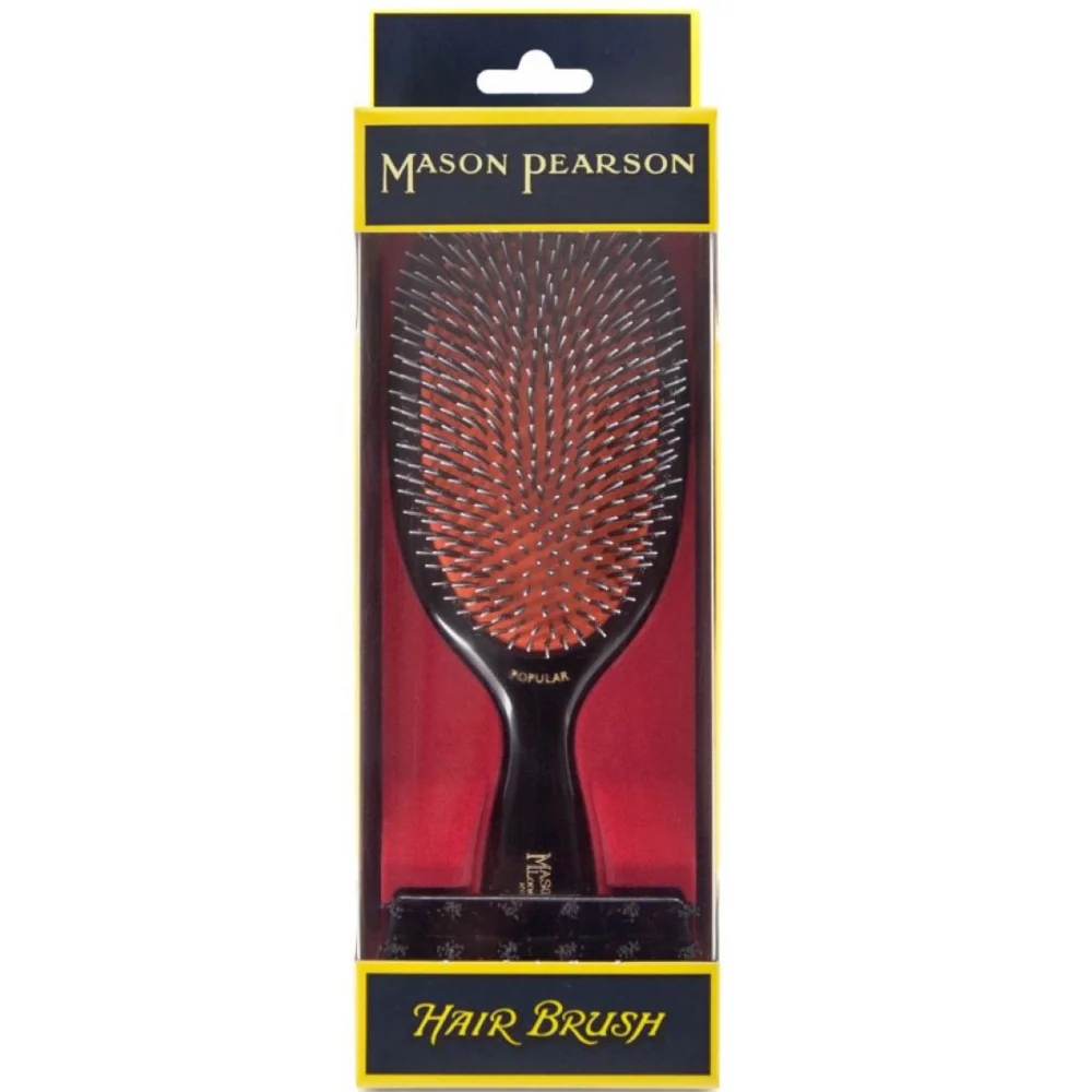 Mason Pearson Popular Bristle & Nylon Hairbrush Dark Ruby BN1 - Image 7