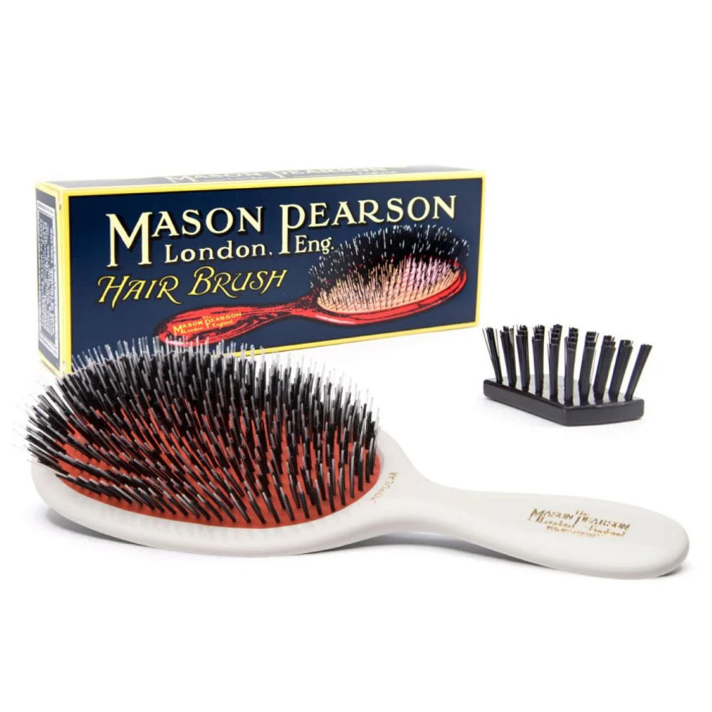 Mason Pearson Popular Bristle & Nylon Hairbrush Ivory BN1 - Image 4