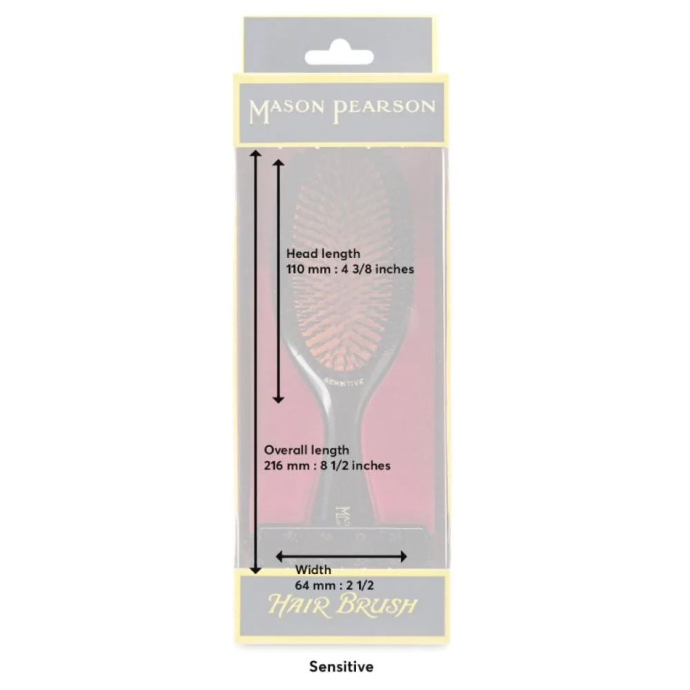 Mason Pearson Sensitive Pure Boar Bristle Hairbrush Dark Ruby SB3 - Image 6