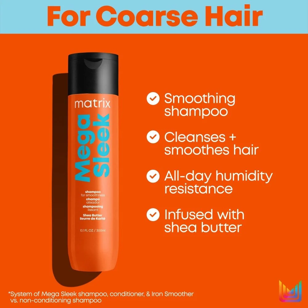 Matrix Total Results Mega Sleek Shea Butter Shampoo & Conditioner Twin 2 x 300ml - Image 5