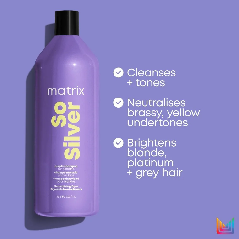 Matrix Total Results So Silver Purple Toning Shampoo 1000ml - Image 2