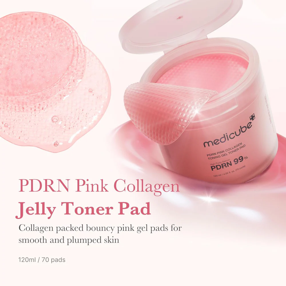 Medicube PDRN Pink Collagen Gel Toner Pads x70 - Image 3