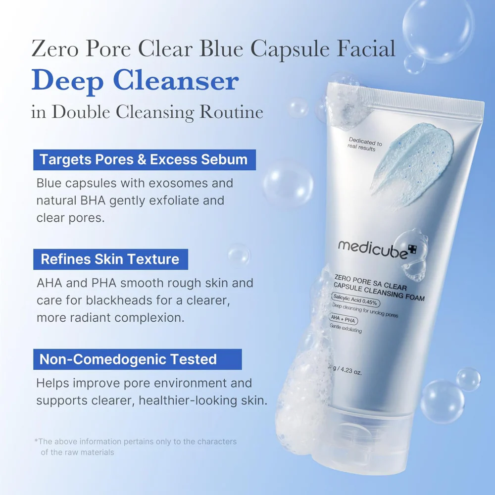 Medicube Zero Pore SA Clear Capsule Cleansing Foam 120g - Image 3