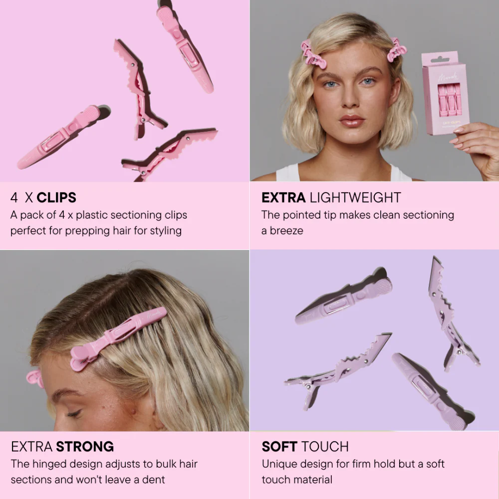 Mermade Hair Grip Clips Pink Pack of 4 - Image 2