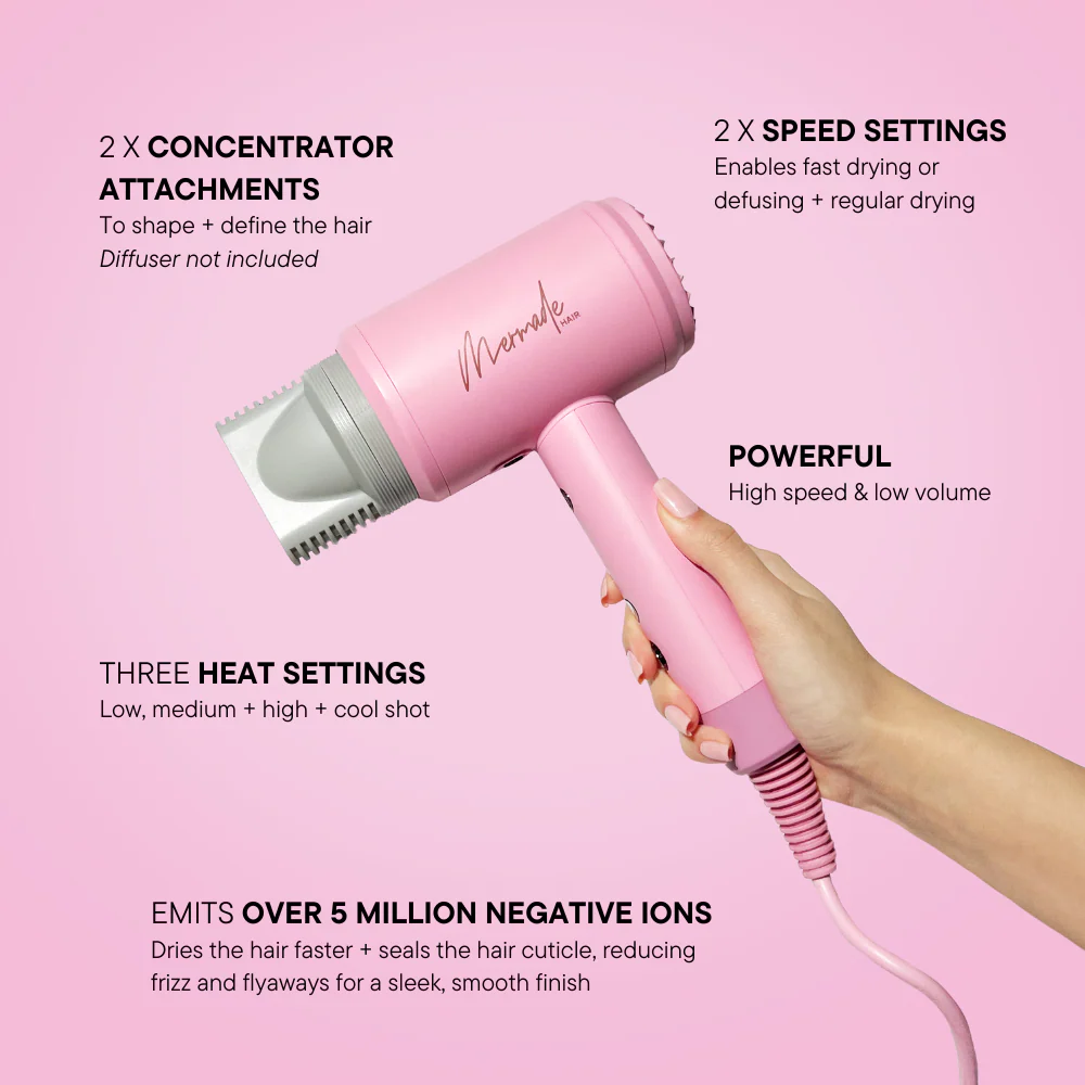 Mermade Hair Hair Dryer Pink - Image 9