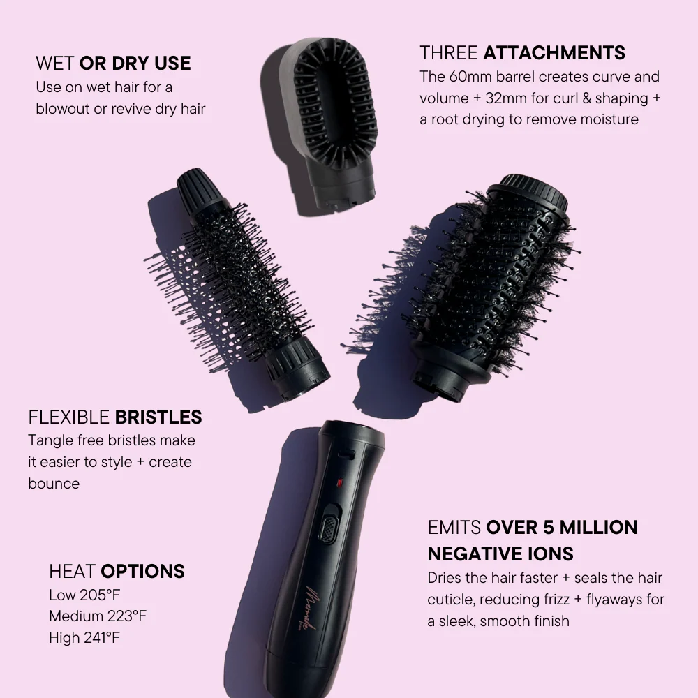 Mermade Hair Interchangeable Blow Dry Brush Black - Image 6