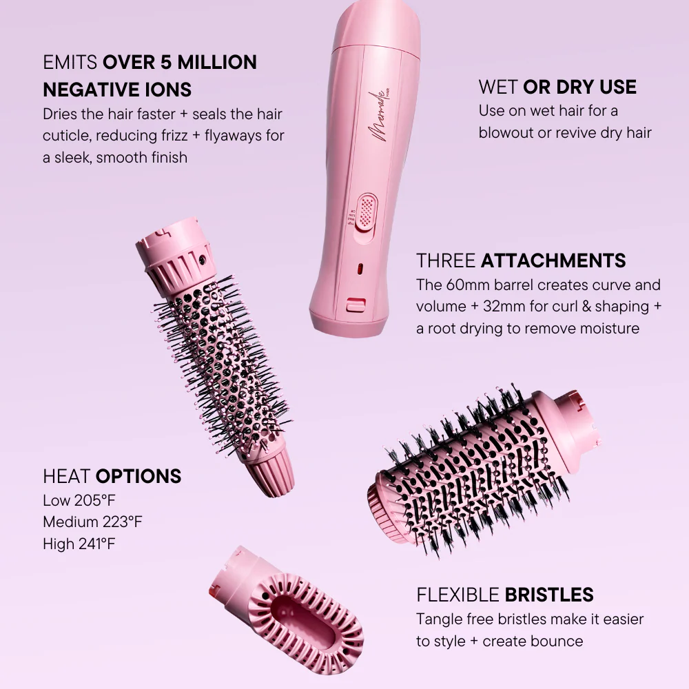 Mermade Hair Interchangeable Blow Dry Brush Pink - Image 7