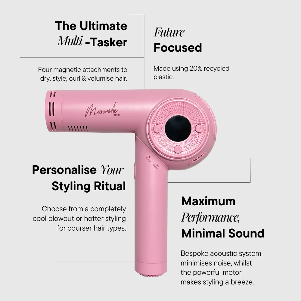 Mermade Hair M Ionic Hair Dryer Pink - Image 9
