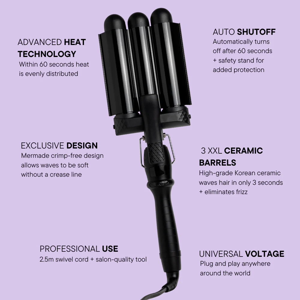 Mermade Hair Original Pro Waver Black 32mm - Image 9