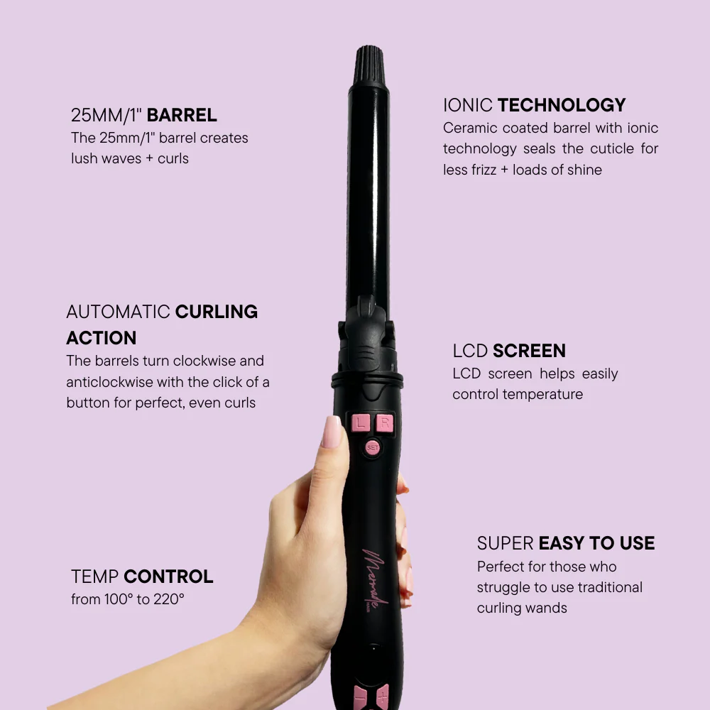 Mermade Hair Spin Curling Iron Black - Image 6