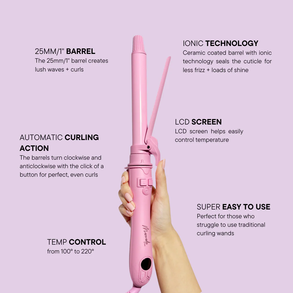 Mermade Hair Spin Curling Iron Pink - Image 7