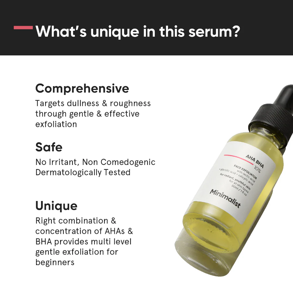 Minimalist AHA BHA 10% Face Exfoliator 30ml - Image 4