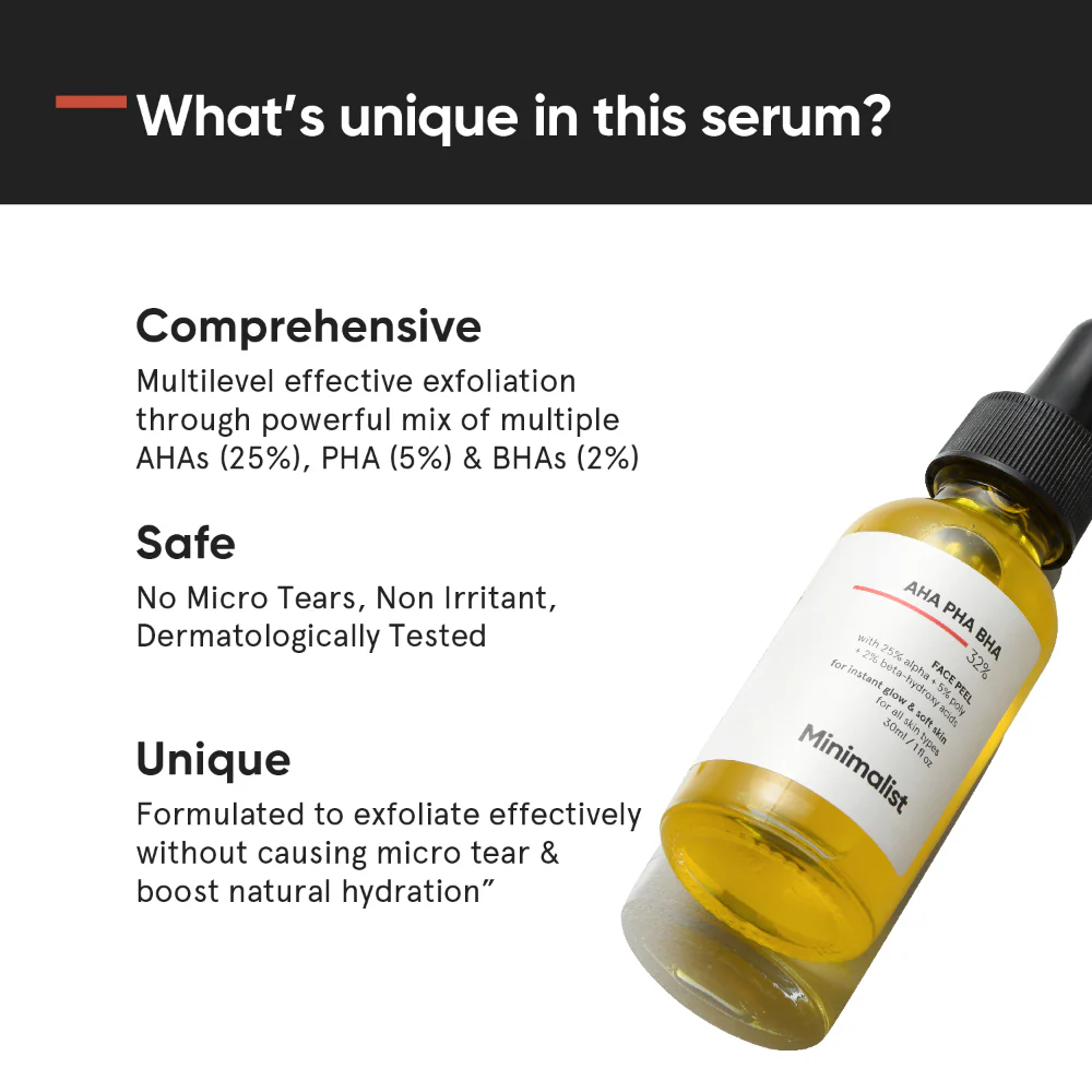 Minimalist AHA PHA BHA 32% Face Peel 30ml - Image 4