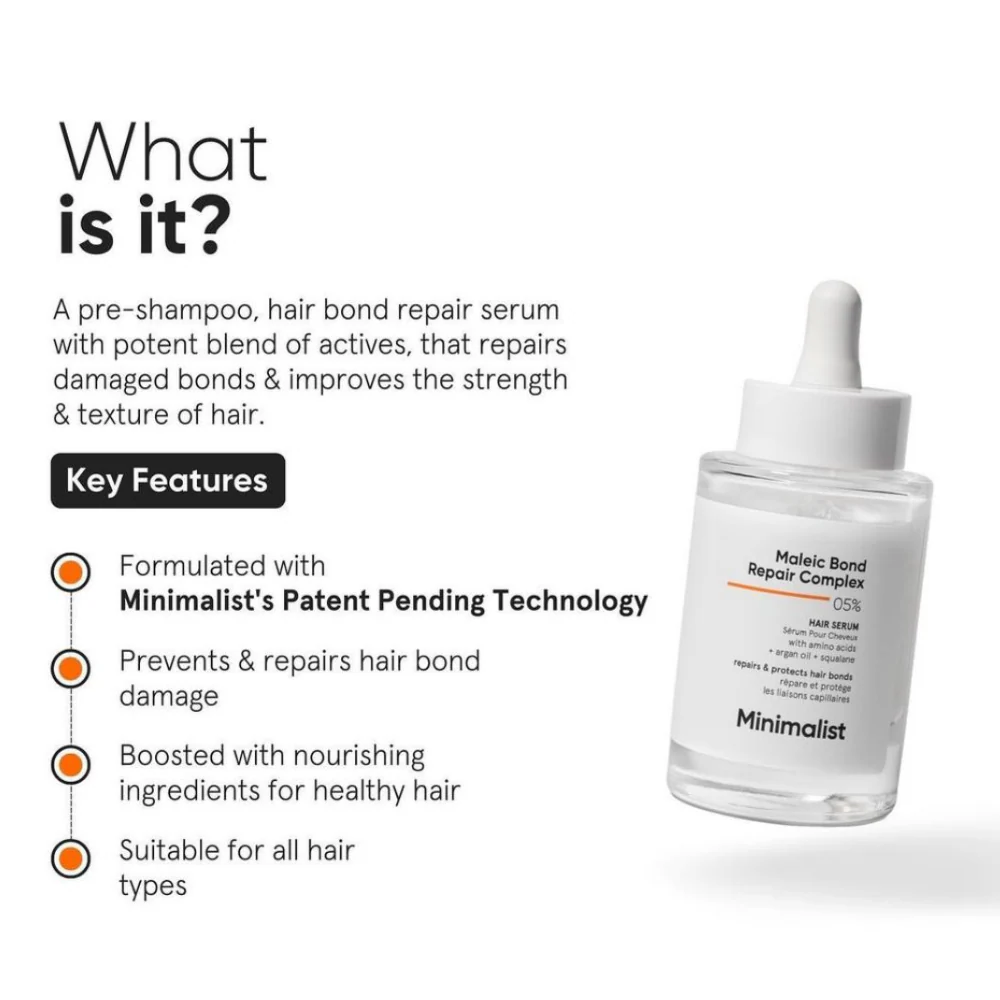 Minimalist Maleic Bond Repair Complex 05% Hair Serum 50ml - Image 3