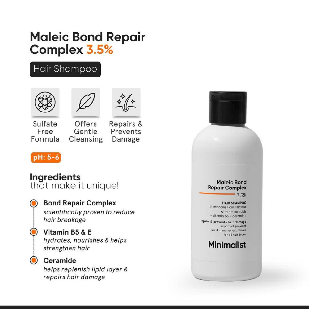 Minimalist Maleic Bond Repair Complex 3.5% Hair Shampoo 250ml - Image 3