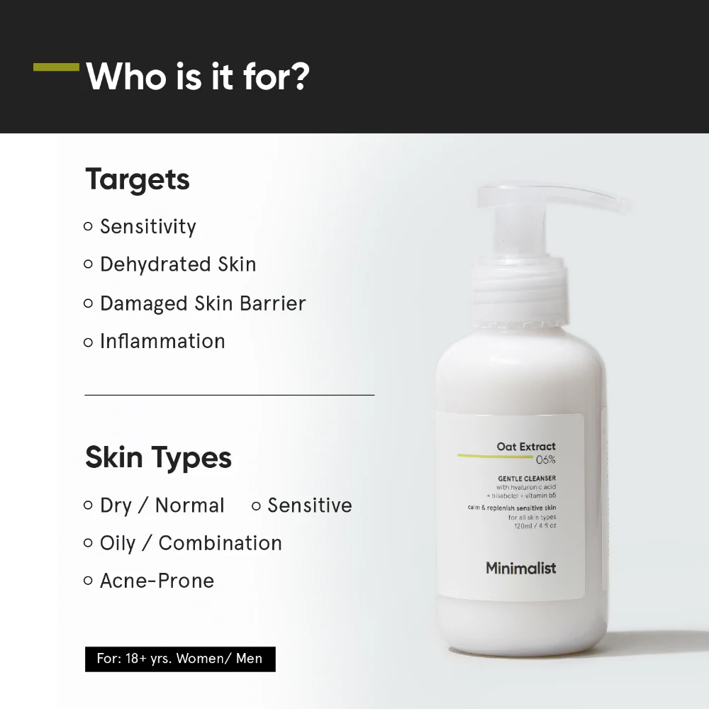 Minimalist Oat Extract 06% Gentle Cleanser 120ml - Image 3