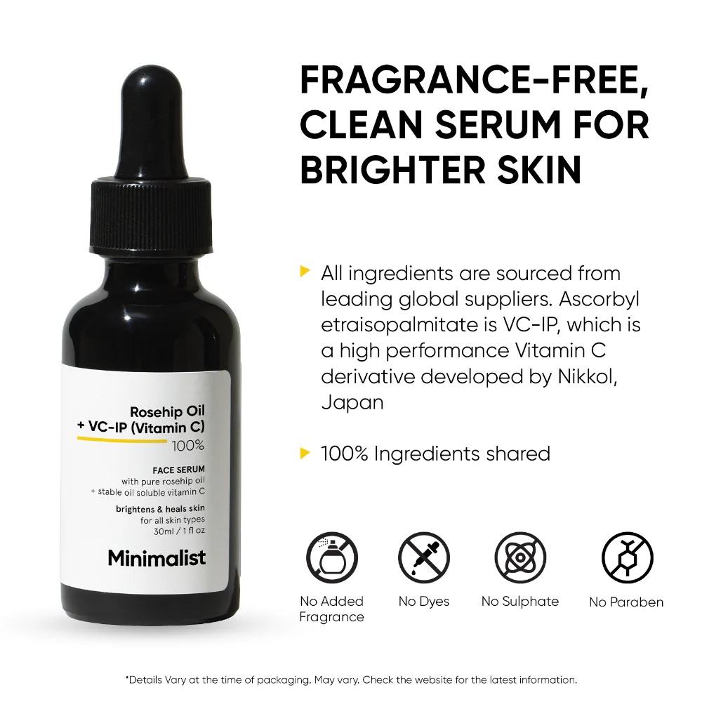 Minimalist Rosehip Oil & Vitamin C 100% Face Serum 30ml - Image 5