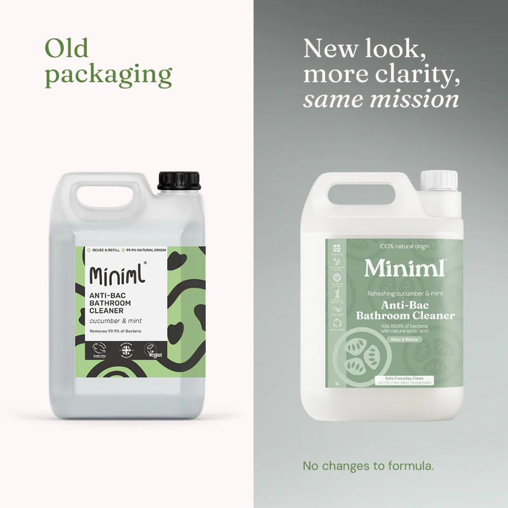 Miniml Anti-Bacterial Bathroom Cleaner Cucumber & Mint 5000ml - Image 4