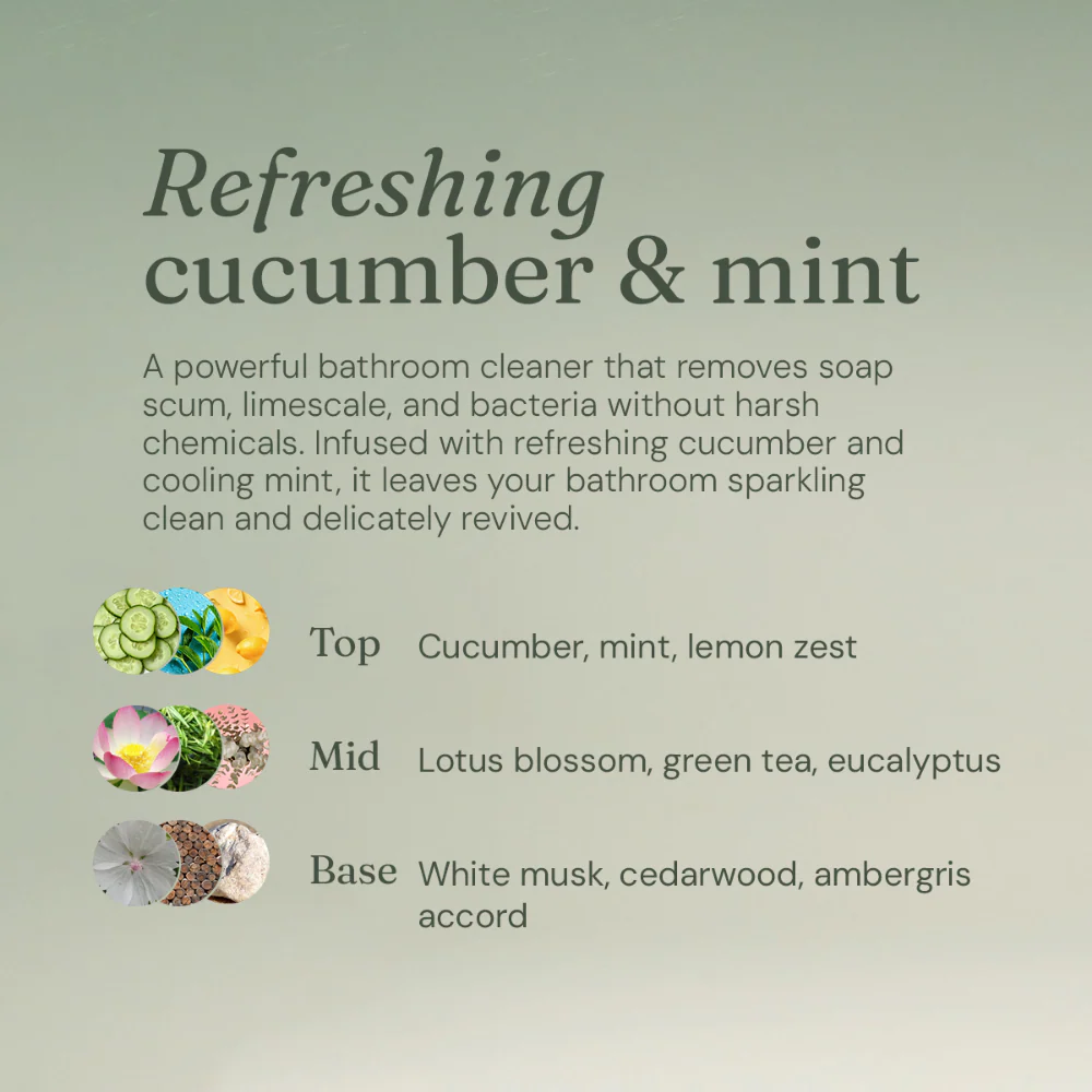 Miniml Anti-Bacterial Bathroom Cleaner Cucumber & Mint 750ml - Image 6